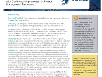 DTE Energy Powers Major Programs with Continuous Improvement